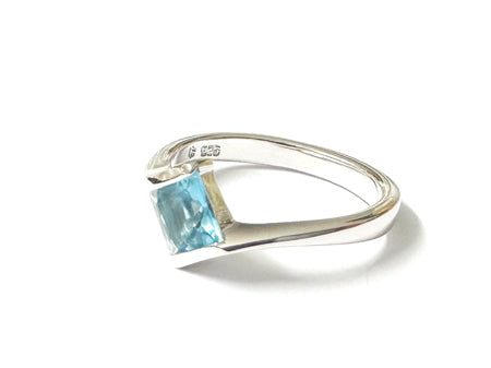 Aquamarine Cubic Zirconia Ring