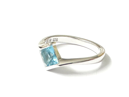 Aquamarine Cubic Zirconia Ring