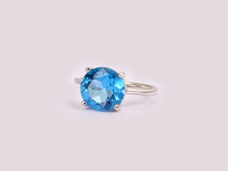 Aquamarine Cubic Zirconia Ring