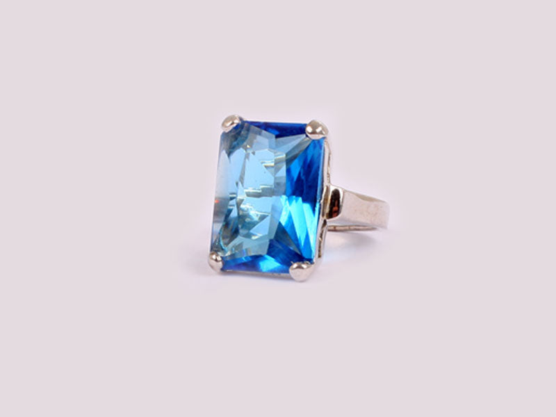 Aquamarine Cubic Zirconia Ring