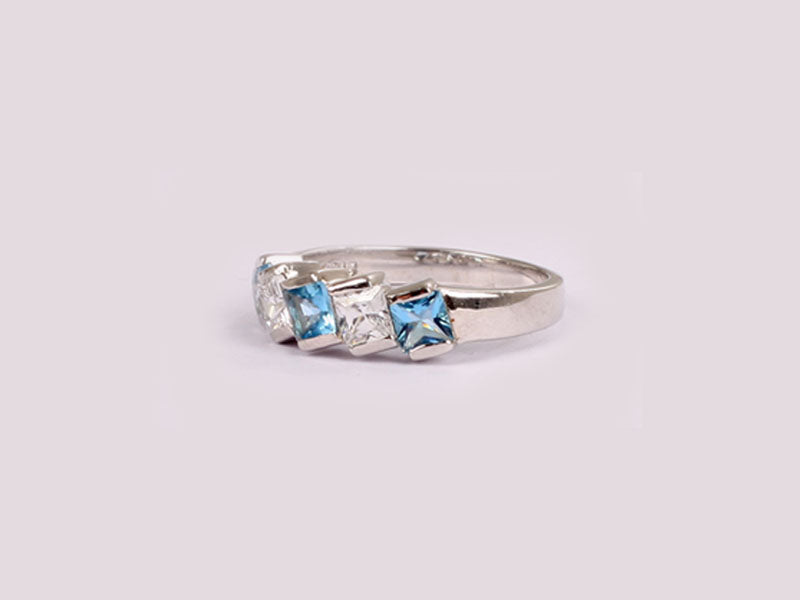 Aquamarine Cubic Zirconia Ring