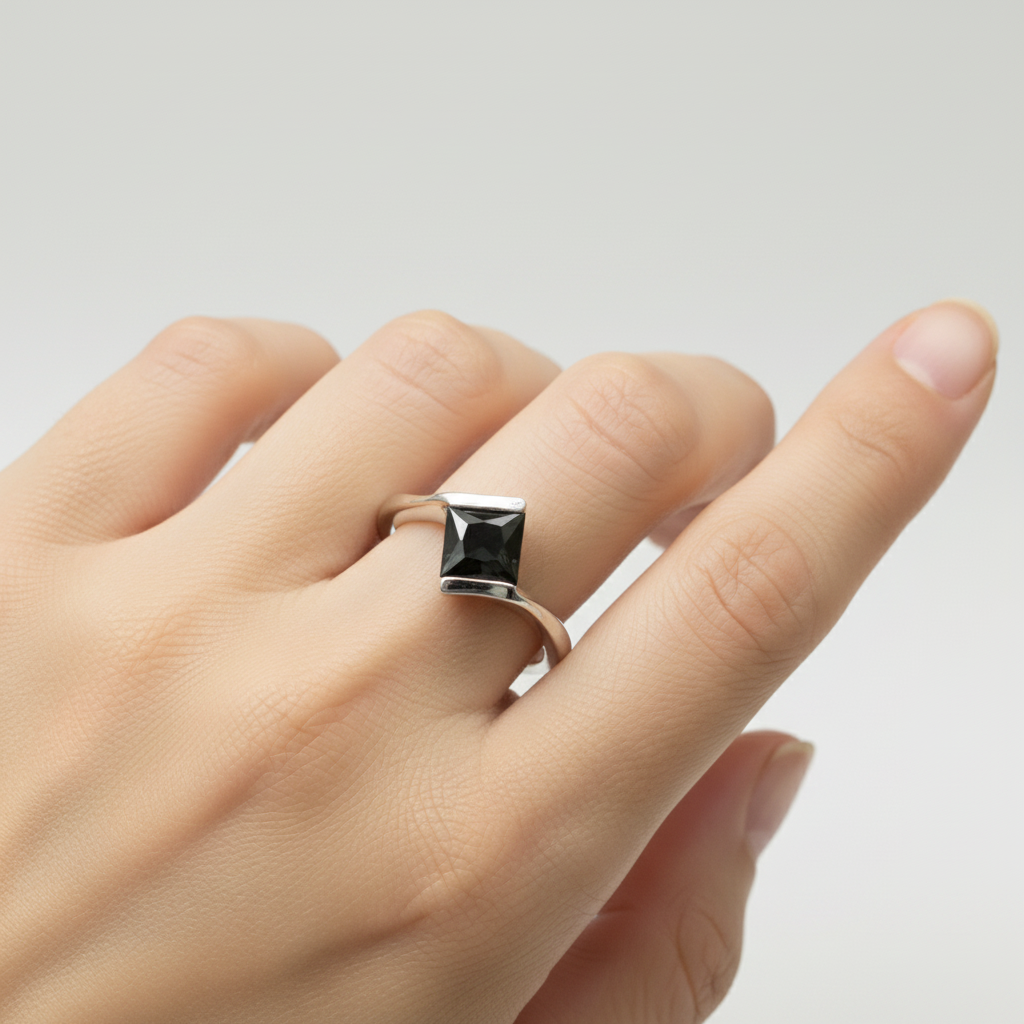 Black Cubic Zirconia Ring