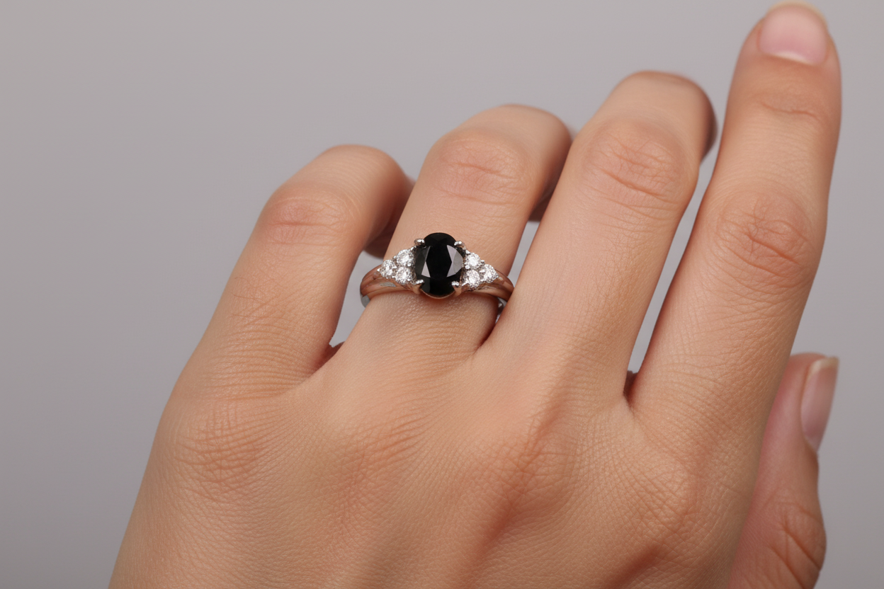 Black Cubic Zirconia Ring