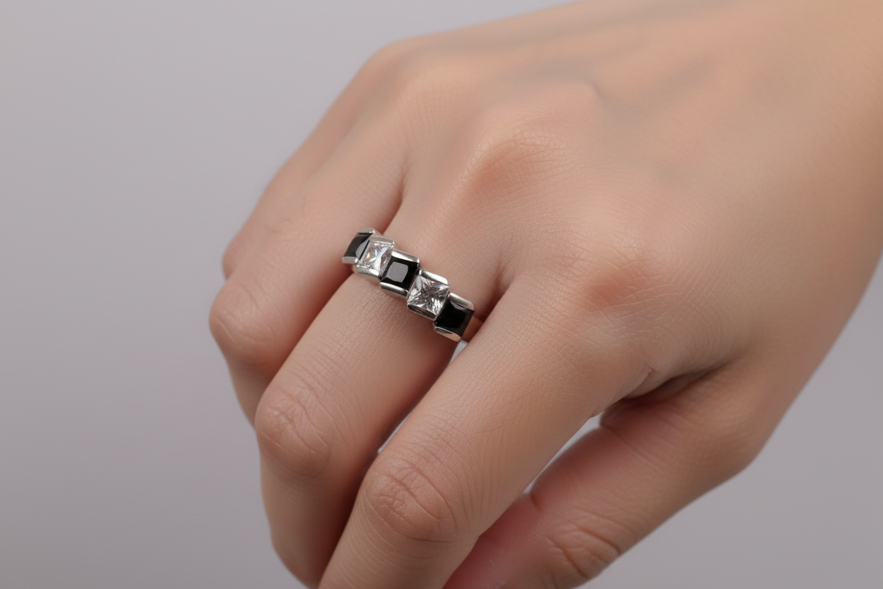 Black Cubic Zirconia Ring