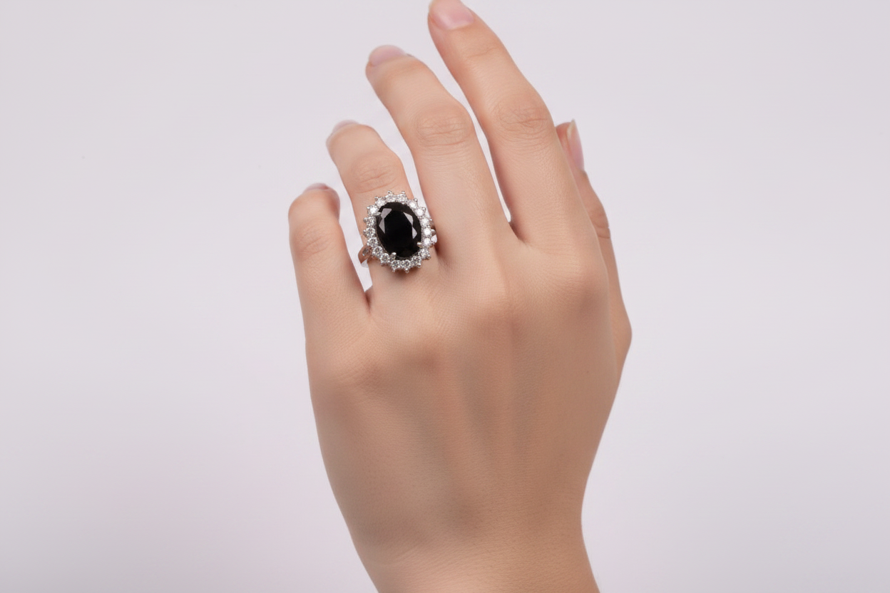 Black Cubic Zirconia Ring