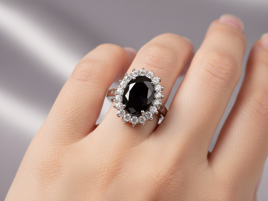 Black Cubic Zirconia Ring