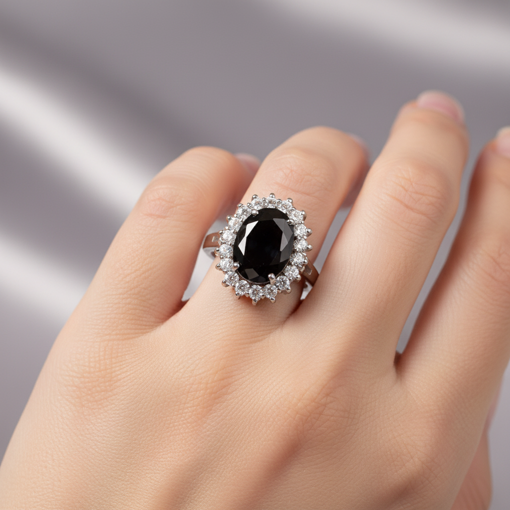 Black Cubic Zirconia Ring