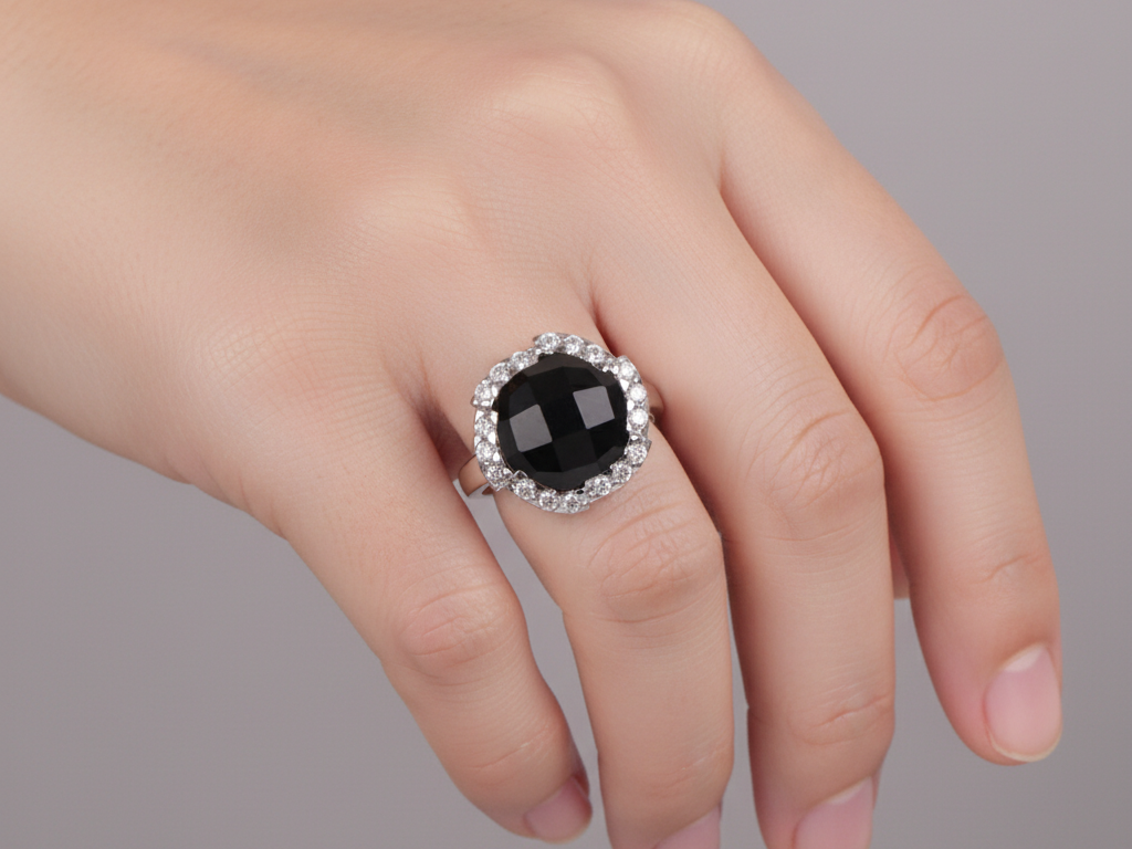 Black Cubic Zirconia Ring