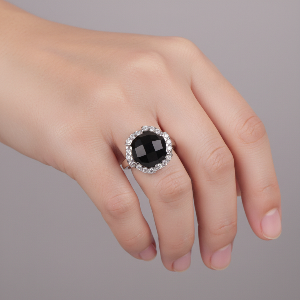 Black Cubic Zirconia Ring