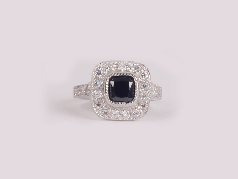 Black Cubic Zirconia Ring