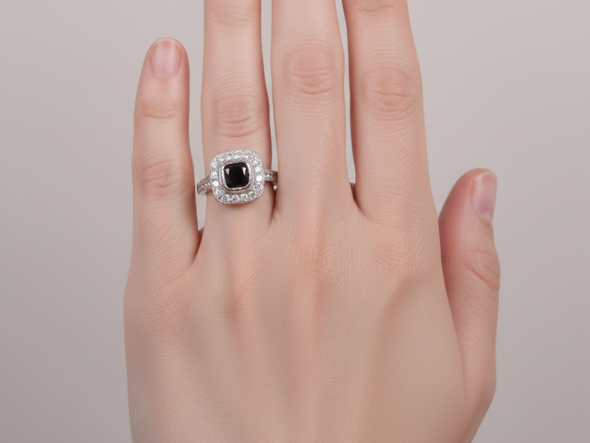 Black Cubic Zirconia Ring