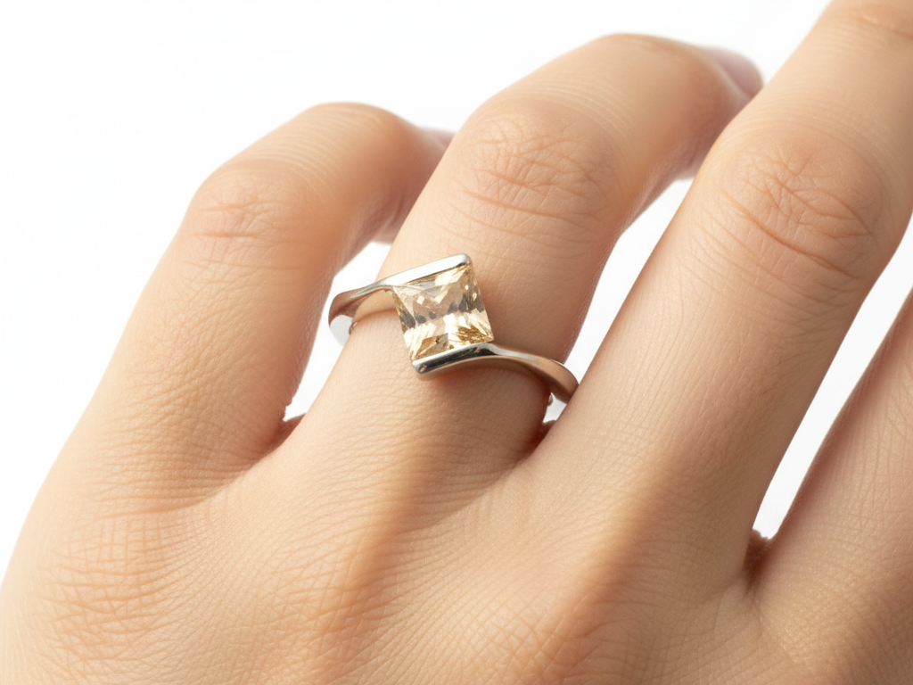Champagne Cubic Zirconia Ring