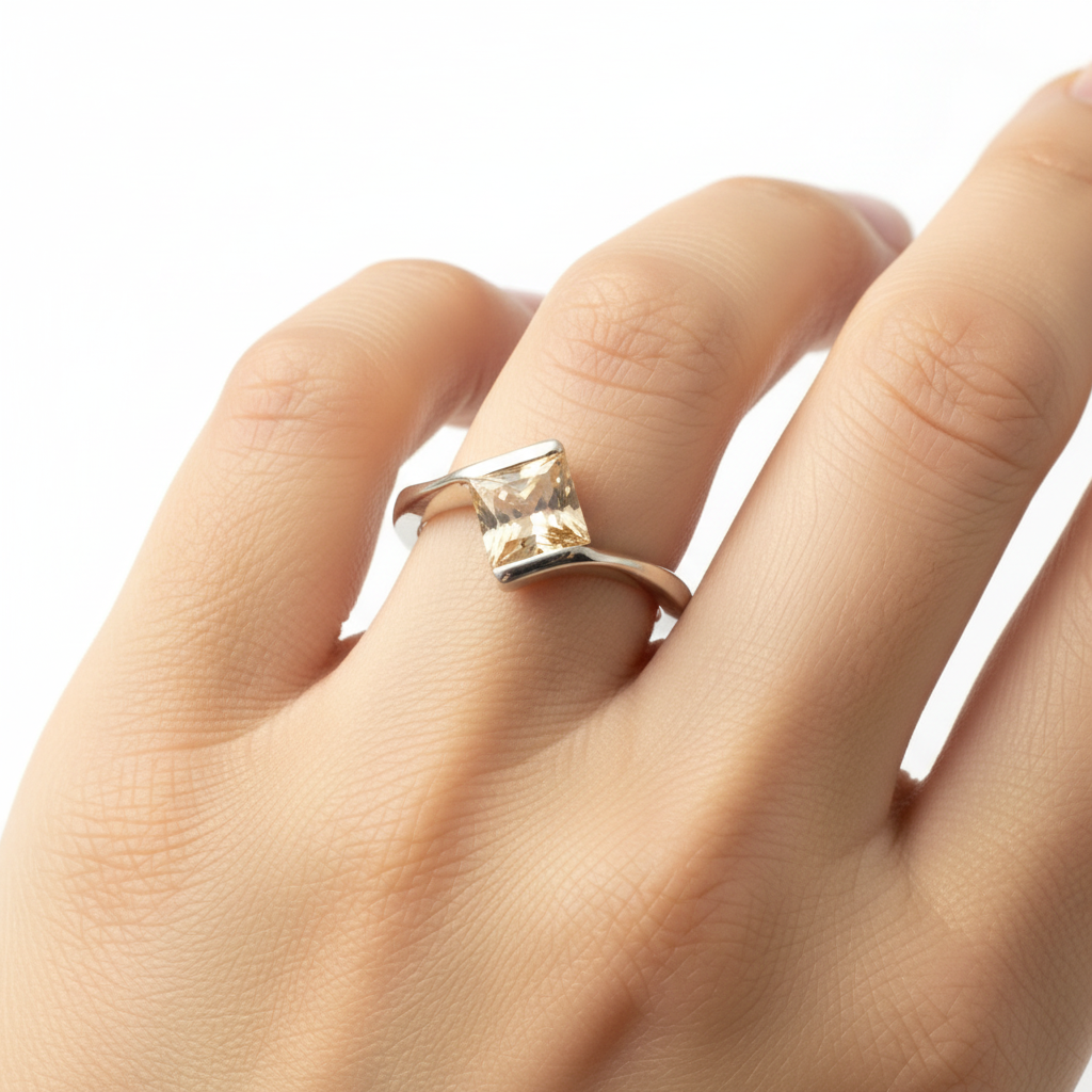 Champagne Cubic Zirconia Ring