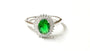 Emerald & White Cubic Zirconia Silver Ring