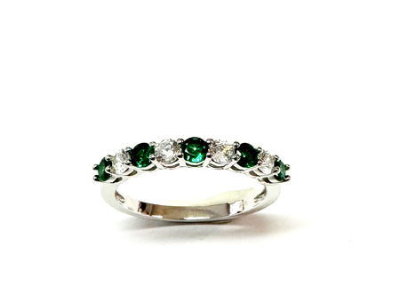 Emerald Cubic Zirconia Silver Ring