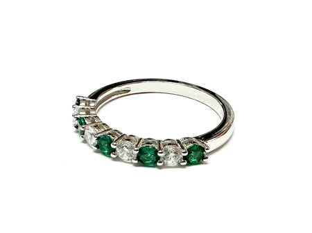 Emerald Cubic Zirconia Silver Ring