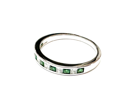 Emerald Cubic Zirconia Silver Ring