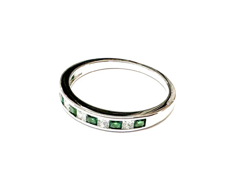 Emerald Cubic Zirconia Silver Ring