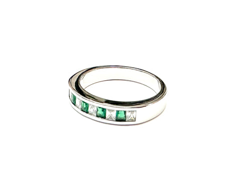Emerald Cubic Zirconia Silver Ring
