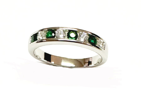 Emerald Cubic Zirconia Silver Ring