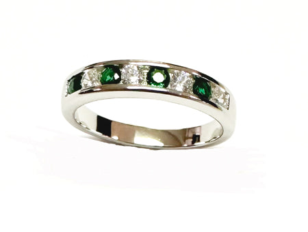 Emerald Cubic Zirconia Silver Ring