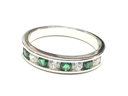 Emerald Cubic Zirconia Silver Ring