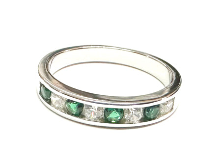 Emerald Cubic Zirconia Silver Ring