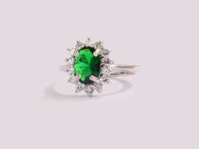 Emerald Cubic Zirconia Ring