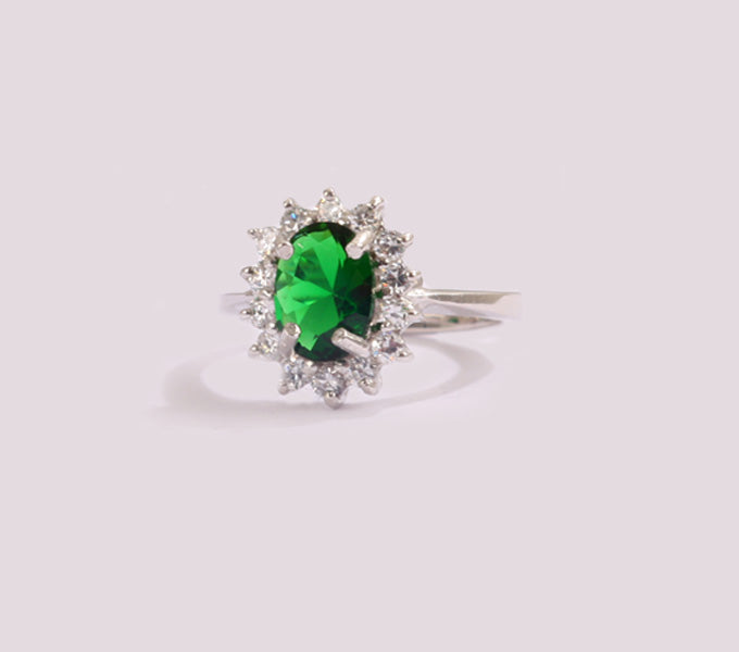 Emerald Cubic Zirconia Ring