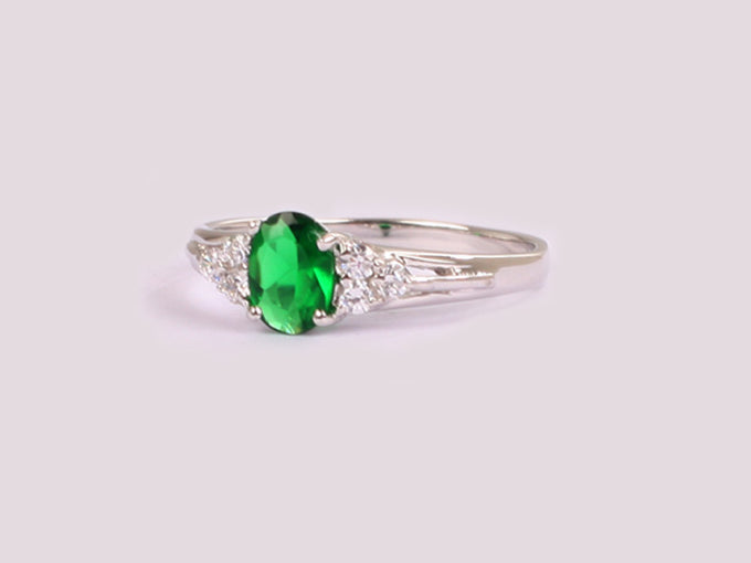 Emerald Cubic Zirconia Ring