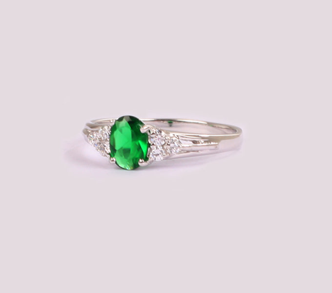 Emerald Cubic Zirconia Ring