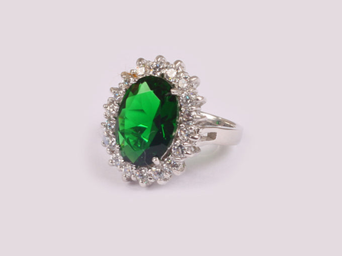 Emerald Cubic Zirconia Ring