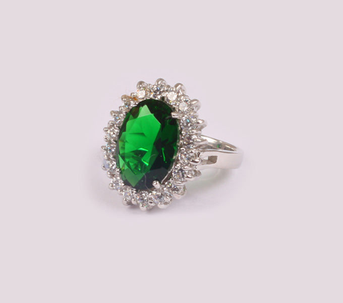 Emerald Cubic Zirconia Ring