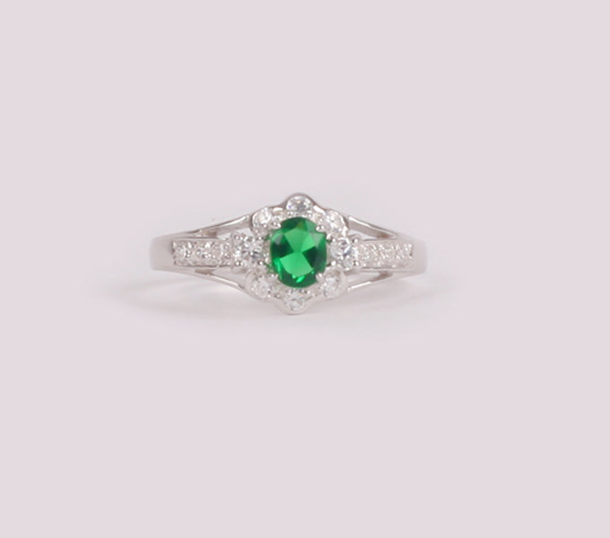 Emerald Cubic Zirconia Ring