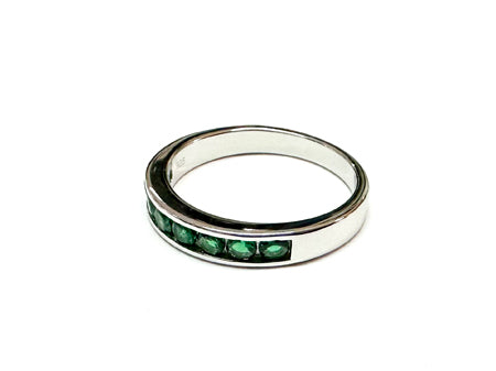 Emerald Cubic Zirconia Silver Ring