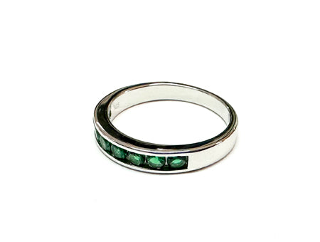 Emerald Cubic Zirconia Silver Ring