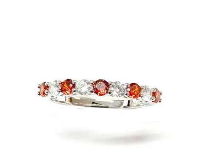 Garnet Cubic Zirconia Silver Ring