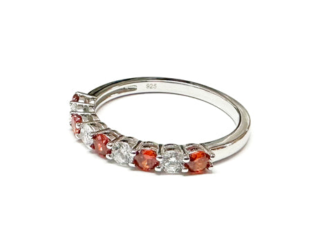 Garnet Cubic Zirconia Silver Ring