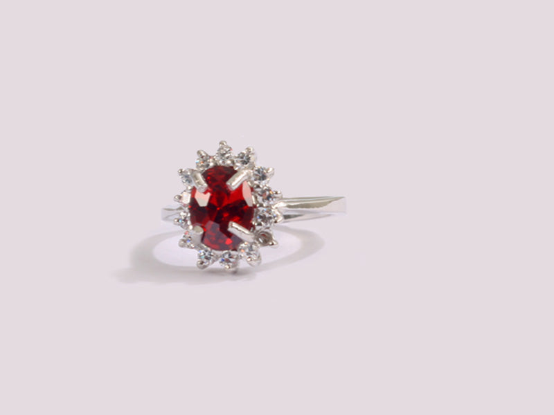 Garnet Cubic Zirconia Ring
