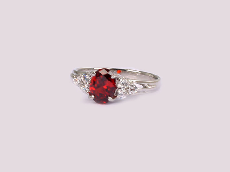 Garnet Cubic Zirconia Ring