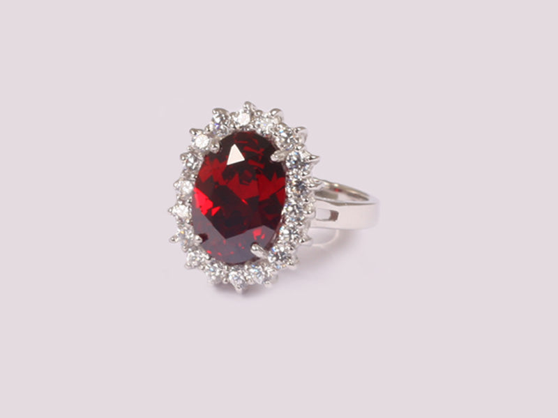 Garnet Cubic Zirconia Ring
