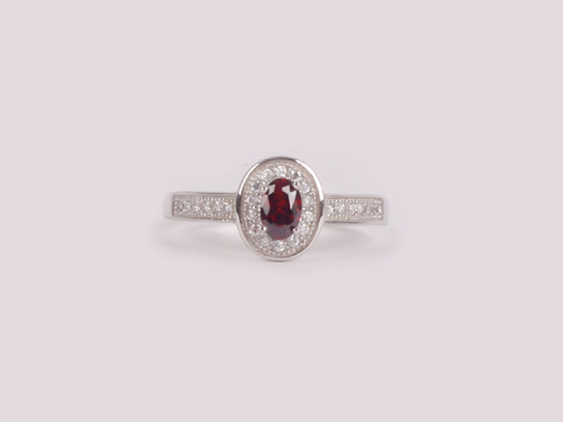 Garnet Cubic Zirconia Ring
