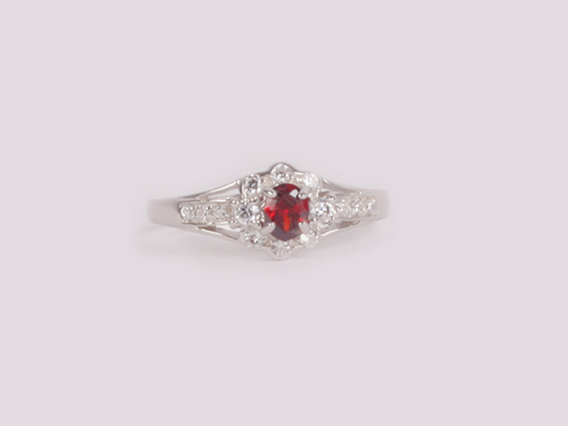 Garnet Cubic Zirconia Ring