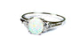 A Opal And White Cubic Zirconia Ring