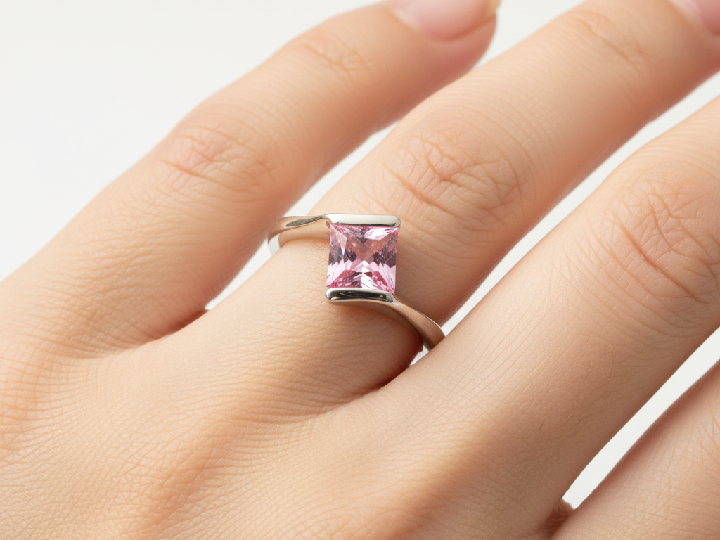 Pink Cubic Zirconia Ring
