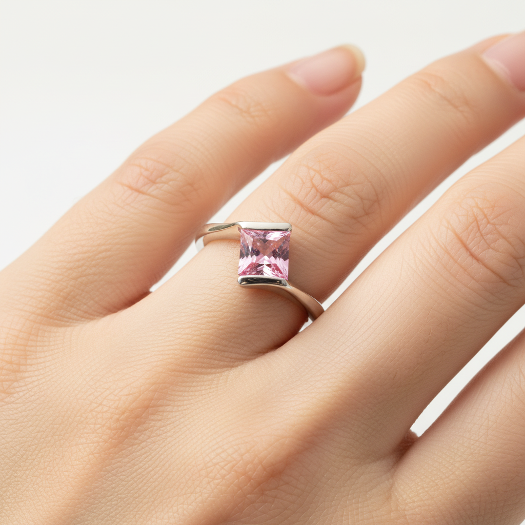 Pink Cubic Zirconia Ring