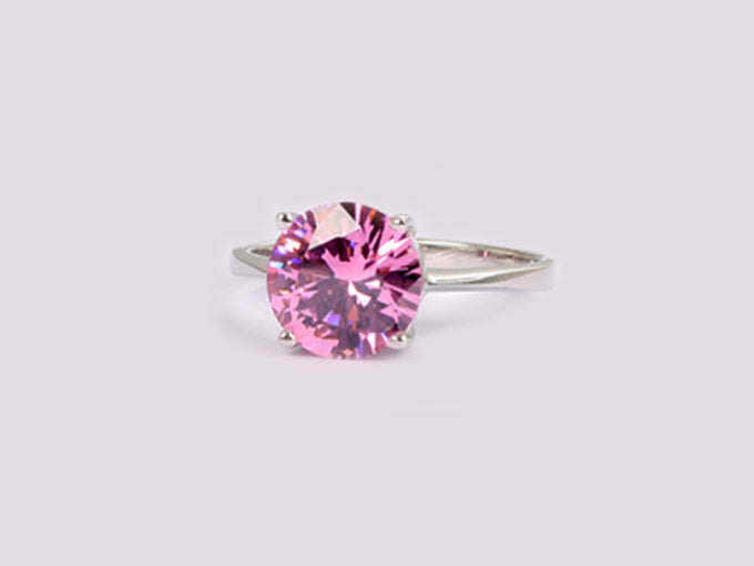 Pink Cubic Zirconia Ring