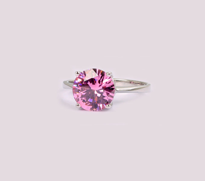 Pink Cubic Zirconia Ring
