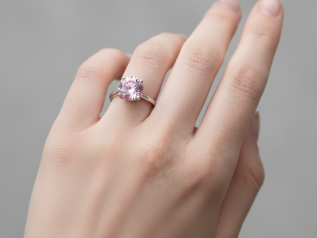 Pink Cubic Zirconia Ring