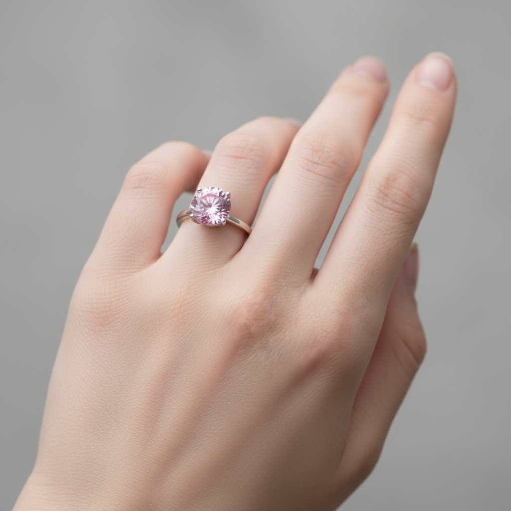 Pink Cubic Zirconia Ring